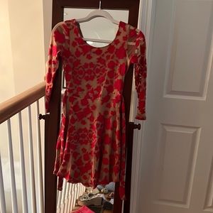 For love and lemons red lace open back tie dress